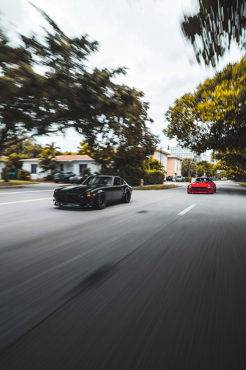 Datsun Z on the road in Miami