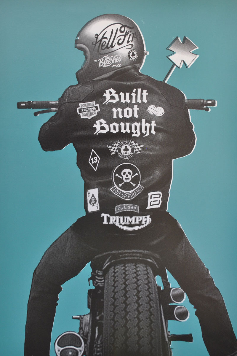 Old school biker poster